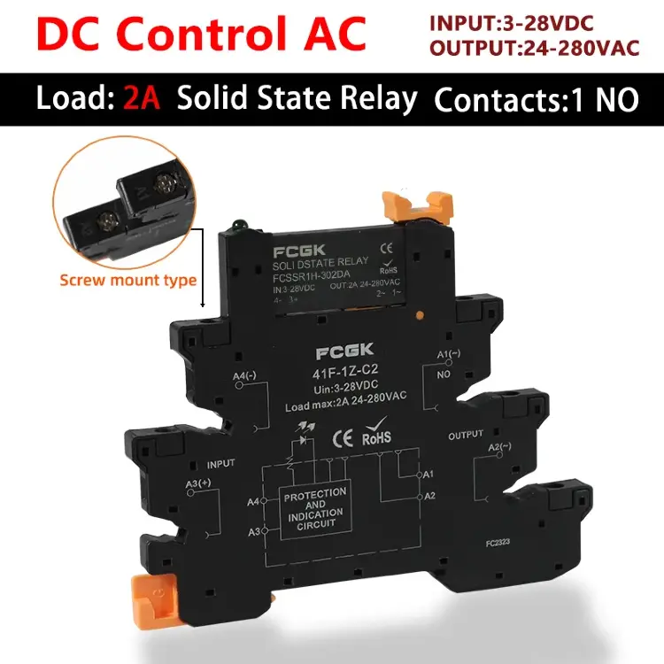 Модуль твердотельного реле DC Control AC FCGK 41F-1Z-C2/C4 DIN SSR 2A