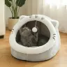 Лежанка-домик для кошек и собак с съемной подушкой