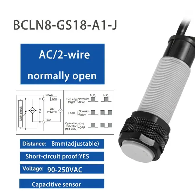 Емкостный датчик приближения M18 NPN PNP 12-24В DC/100-240В AC
