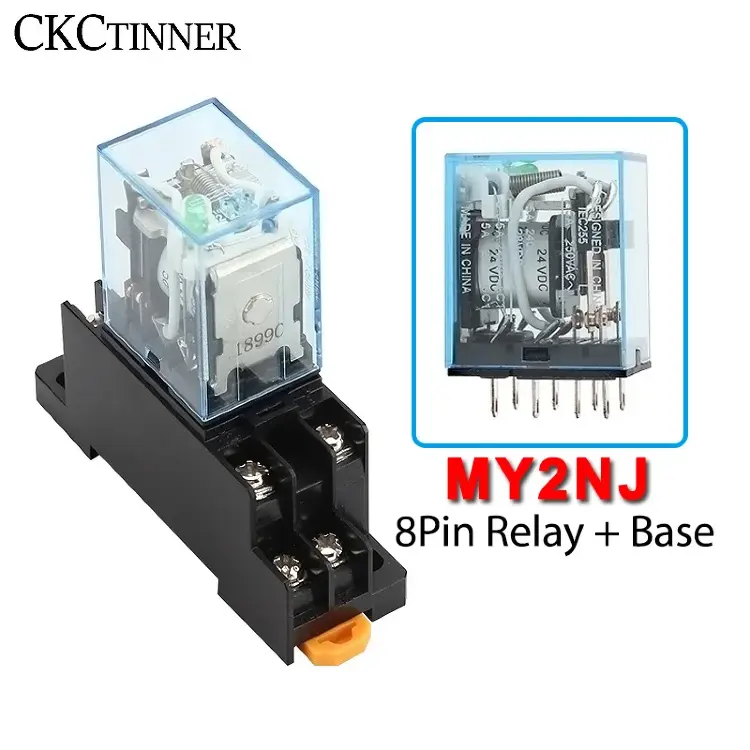 Реле промежуточное HH52P MY2NJ DPDT 8-контактное на DIN-рейку
