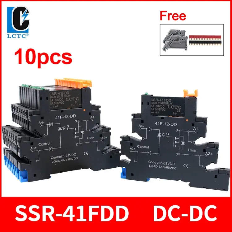 SSR-41FDD/DA твердотельное реле на DIN-рейку 6A DC-AC/DC-DC