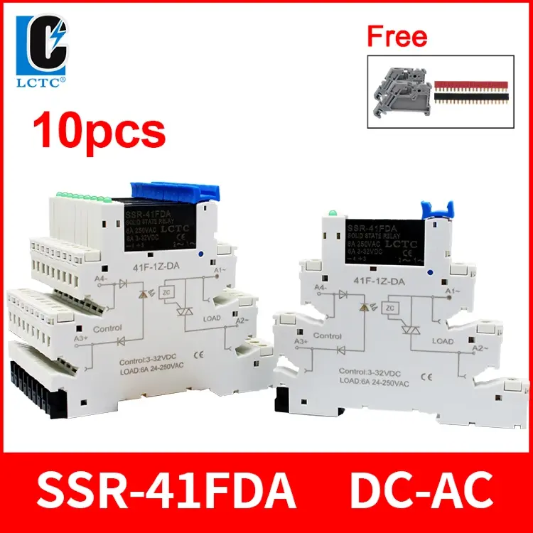 SSR-41FDD/DA твердотельное реле на DIN-рейку 6A DC-AC/DC-DC