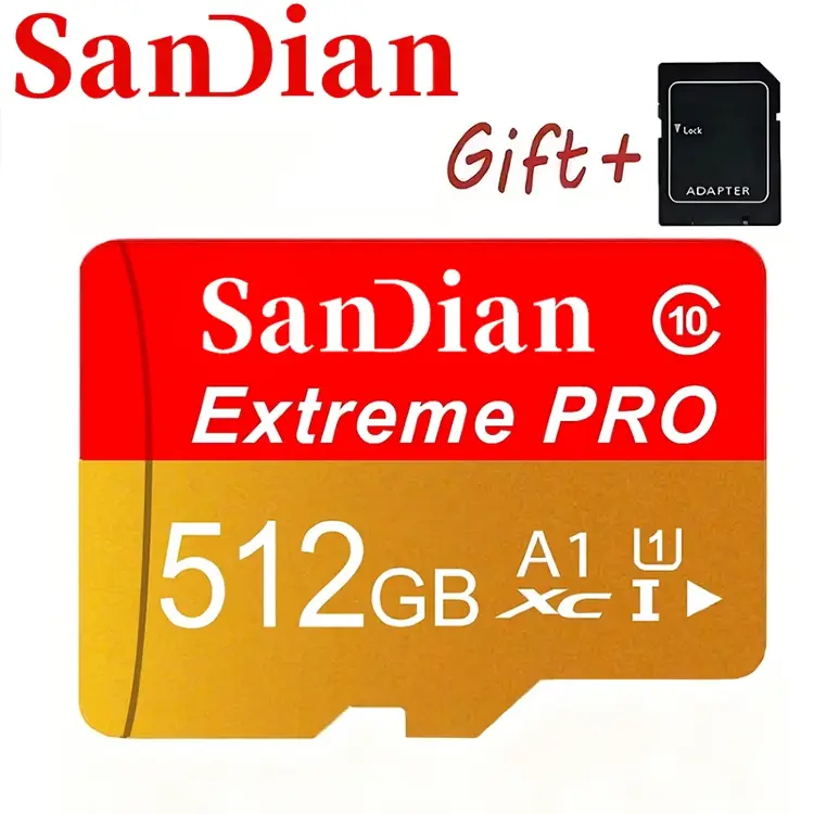 Карта памяти Micro SD TF 32-512 ГБ с адаптером