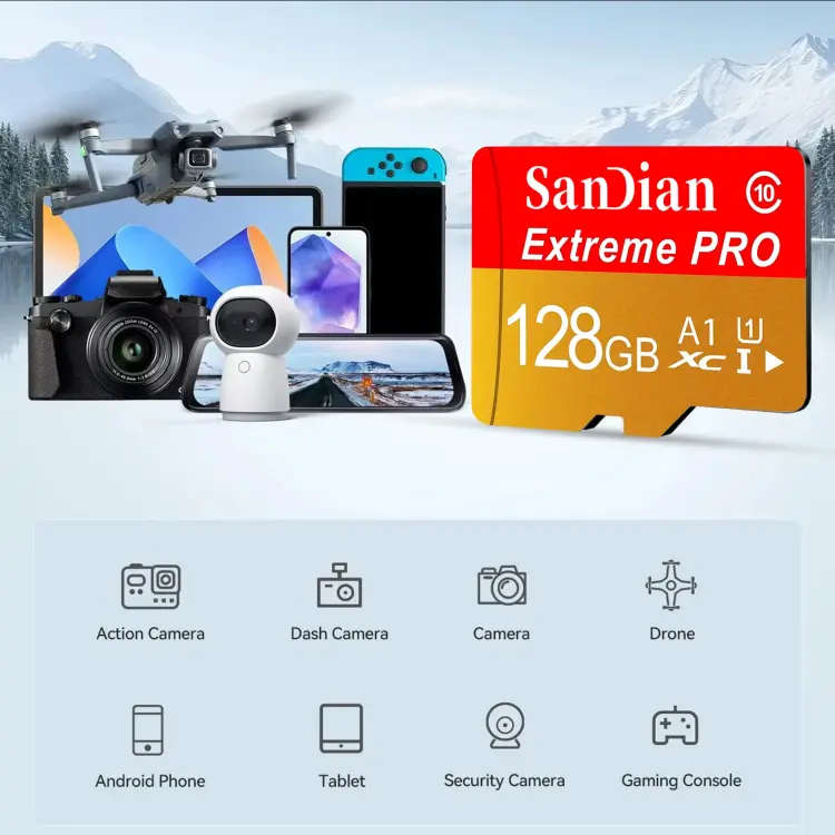 Карта памяти Micro SD TF 32-512 ГБ с адаптером