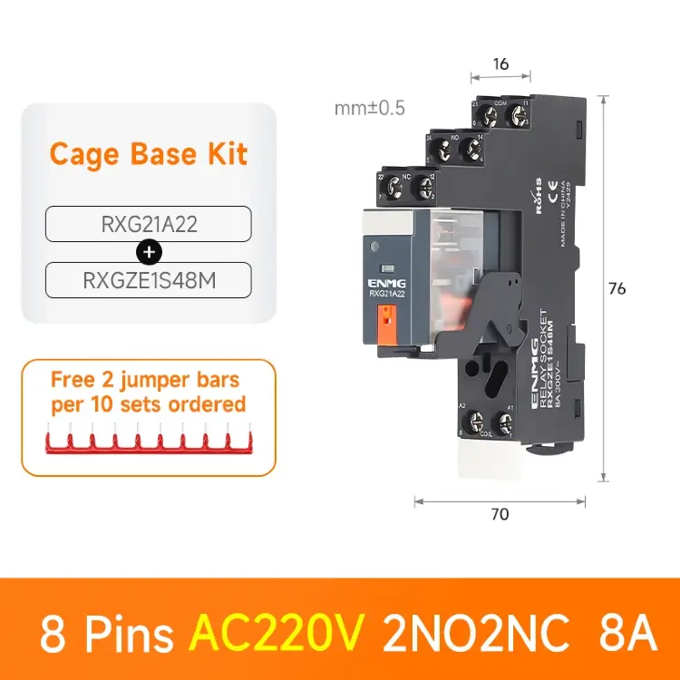 Силовое реле ENMG RXG 12А DIN 24В DC/220В AC