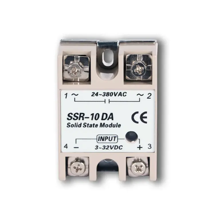 Твердотельное реле SSR 10DA 40A DIN-рельс с радиатором