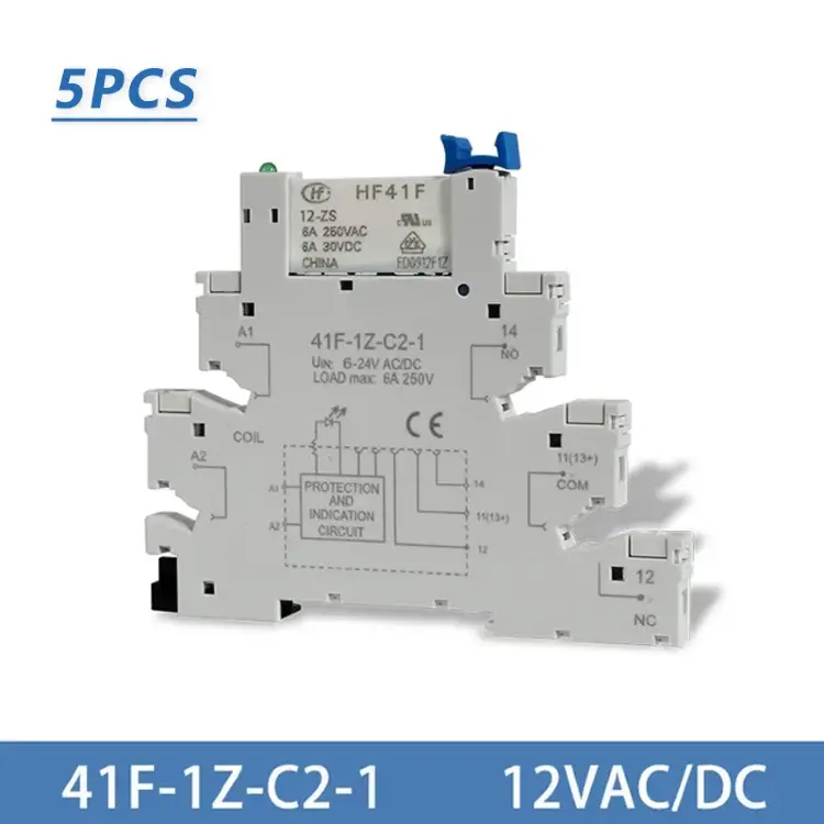 Релейный модуль DIN 41F-1Z-C2-1 6А 12В 24В AC/DC